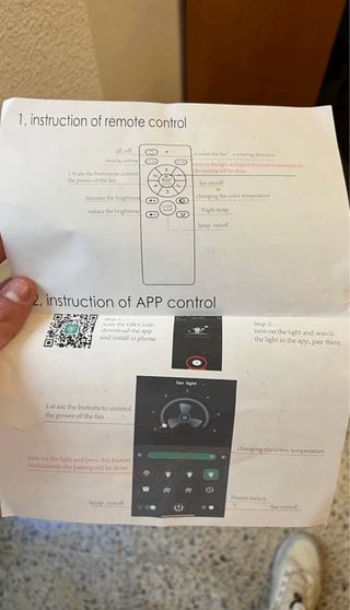 Lámpara Techo Ventilador APP/Control Remoto