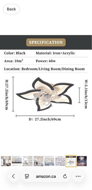 Lámpara Techo Ventilador APP/Control Remoto