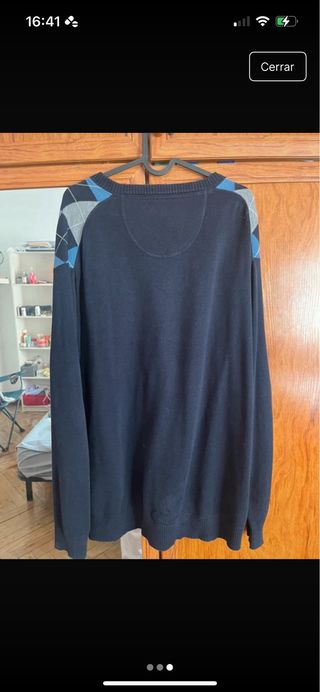 Jersey rombos azul y gris