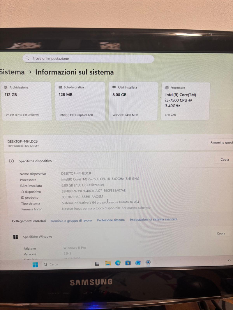HP ProDesk 400 G4 i5-7500 8GB Ram 128GB SSD Win11 afbeelding 9