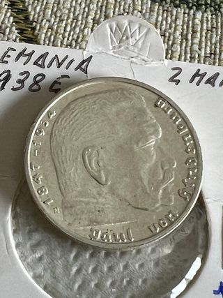 2 Monedas Alemanas Plata de la II Guerra Mundial