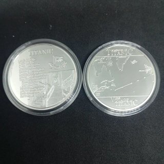 2 MONEDAS CONMEMORATIVAS DE 40 MM BAÑADAS EN PLATA