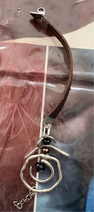 CONJUNTO PENDIENTES Y PULSERA PLATA Y NEGRO