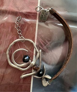 CONJUNTO PENDIENTES Y PULSERA PLATA Y NEGRO