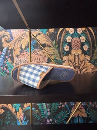 Zapatillas Toni Pons cuadros Vicky azul