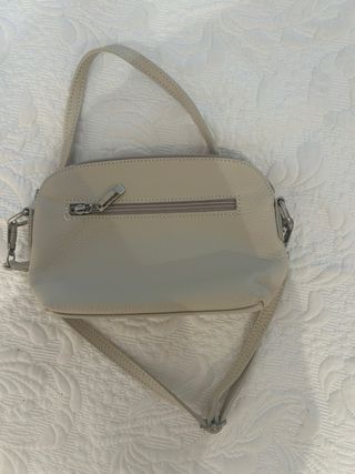Bolso piel beige