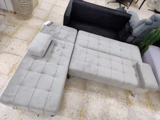 Sofá Cama Chaise Longue Gris