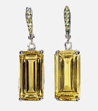 Pendientes Plata Citrinos y Zafiros Naturales