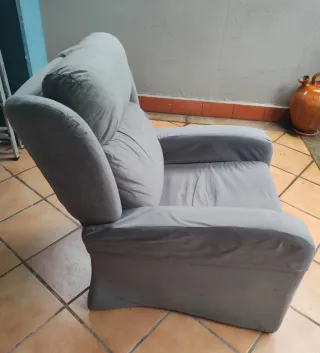 Sillón relax reclinable tela gris
