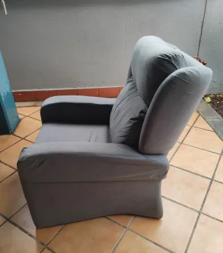 Sillón relax reclinable tela gris