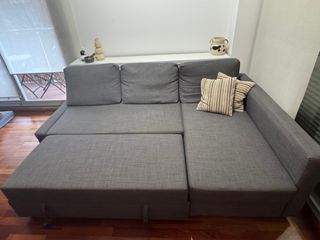 Sofá cama chaiselongue gris oscuro