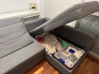 Sofá cama chaiselongue gris oscuro