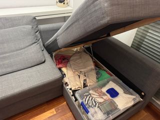 Sofá cama chaiselongue gris oscuro