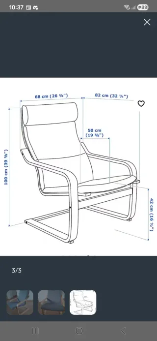 Sillón POANG IKEA Madera Gris