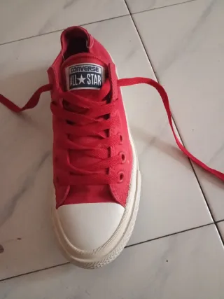 Zapatillas Converse Mujer Tela Rojas