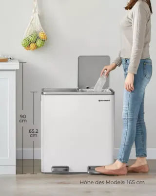 Papelera, Cubo de Basura SONGMICS LTB060WG02