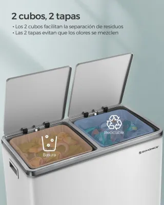 Papelera, Cubo de Basura SONGMICS LTB060WG02