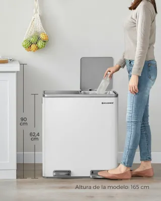 Papelera, Cubo de Basura SONGMICS LTB060WG02