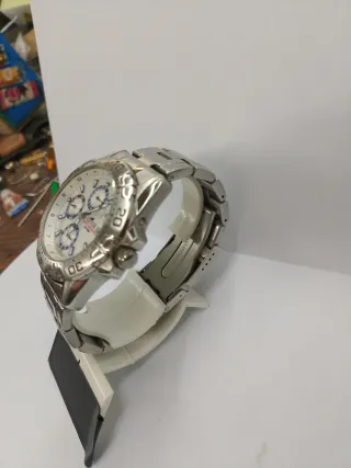 Reloj Lotus Multifunción Plata y Blanco