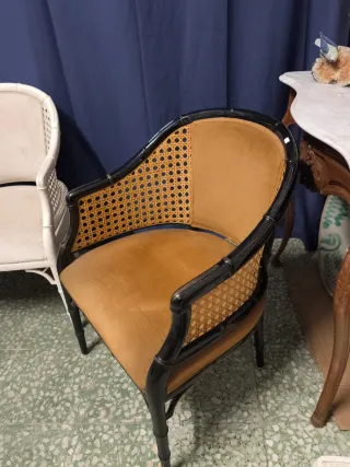 3 Butacas bambú vintage