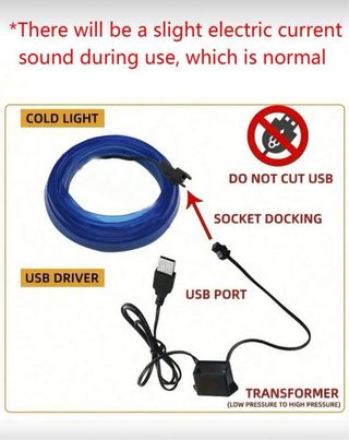 Luz LED Interior Carro Vermelha