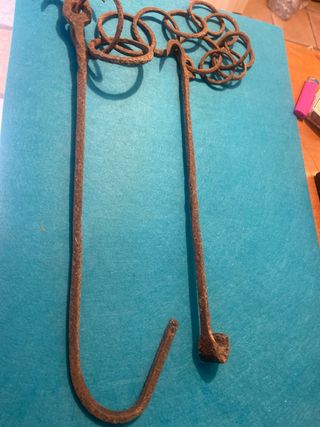 Antiche catene da camino in ferro