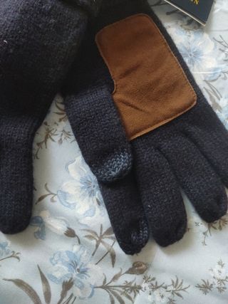 Guantes Polo Ralph Lauren Negro Marrón