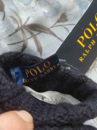 Guantes Polo Ralph Lauren Negro Marrón