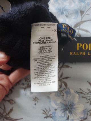 Guantes Polo Ralph Lauren Negro Marrón