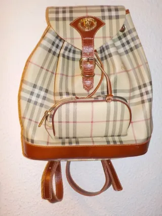 Mochila Burberrys vintage Nova Check auténtica