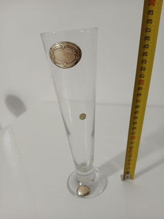 Vaso Monofiore Cristallo 24% e Argento