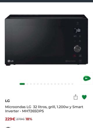 Microondas LG Smart Inverter PARA REPARAR