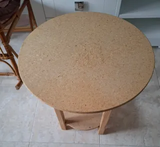 Mesa auxiliar redonda madera 50cm