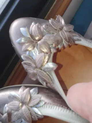 Zapatos Hispanitas Piel Talla 40 Oro/Plata