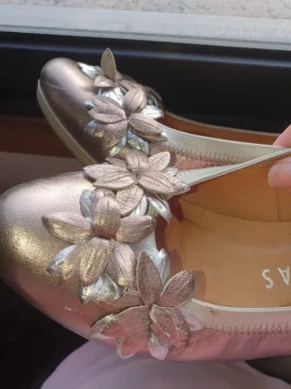 Zapatos Hispanitas Piel Talla 40 Oro/Plata