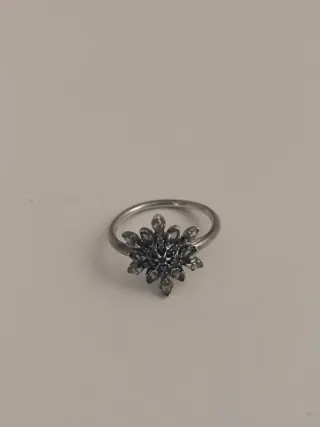 Anillo Pandora Talla 6 Flor Azul