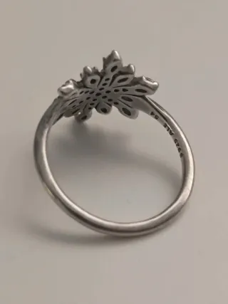 Anillo Pandora Talla 6 Flor Azul