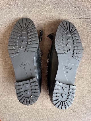 Mocassim Zara Preto Studded Laço Tassel