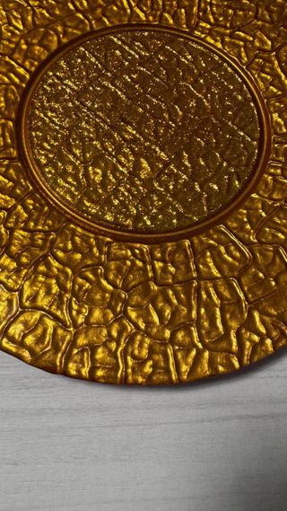 Piatto centrotavola dorato in vetro diametro 33cm