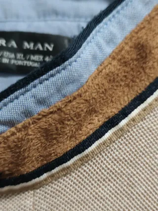 Camiseta Polo Zara Man Talla XL Café