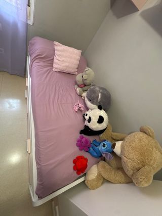 Cama nido 90cm con colchón, almohada y cajones