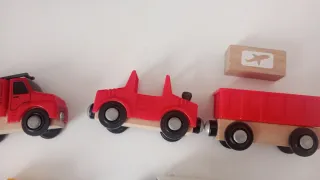 Colección 9 coches madera (2 remolques)