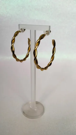 Lote 3 Pendientes dorados de aro