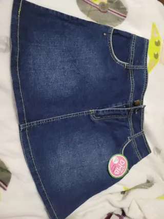 Falda vaquera azul talla S