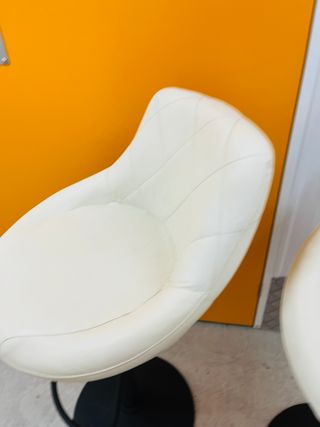 Taburetes blancos de metal taburetes polipiel 2 ud