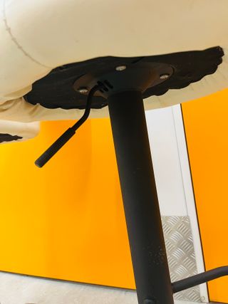 Taburetes blancos de metal taburetes polipiel 2 ud