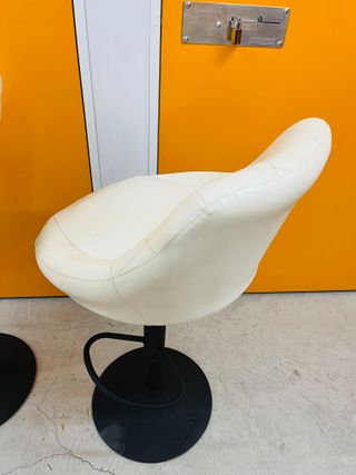 Taburetes blancos de metal taburetes polipiel 2 ud