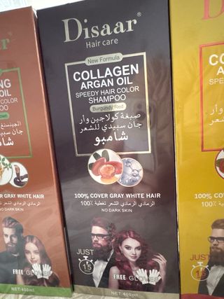 packDisaar 3 Champú Tinte marron rojo rubio