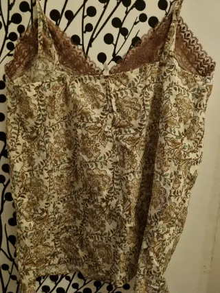 Canottiera fantasia marrone e beige