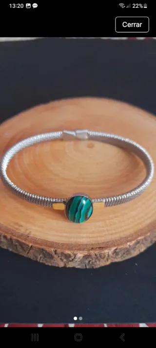 Pulsera Acero y Oro 9 kilates